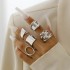 European and American Cross border Geometric Metal Wind Lava Line Ring Four Piece Set Irregular Smooth Open Ring Set