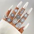 Ethnic style retro inlaid turquoise carved feather ring, fashionable and personalized 8-piece combination ring set