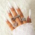 European and American Cross border Geometric Metal Wind Lava Line Ring Four Piece Set Irregular Smooth Open Ring Set