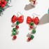 European and American Cross border Christmas New Colorful Bell Earhook Design CCB Bow Creative Earrings Earrings and Accessories for Women