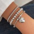 European and American cross popular round bead metal bracelet 3-piece set with exaggerated personality, layered style, and versatile creativity for both men and women