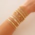 Amazon Cross border New Retro Wide Bracelet Simple Geometric Opening Round Bead Gold Smooth Surface Bracelet Jewelry Set