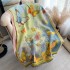 Autumn and winter new double-sided color oil painting series imitation cashmere thick warm scarf, air-conditioned room neck protection shawl for external use