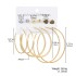 Fashionable commuting large circle earrings with heart-shaped earrings, simple geometric coils, metal card earrings set