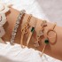 Cross border fashion niche diamond imitation grandmother emerald bracelet set, personalized snake shaped love bracelet set for women