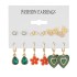 Euro American Cross border Alloy Earrings Square Geometric Earrings Set 6-piece Retro Pearl Card Earrings Earrings and Accessories