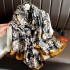 2023 New Simulated Silk Silk Women's Mountain Camellia Explosive Shawl Beach Scarf Thin Edition Trendy Brand New Silk Satin Multiple Scarves