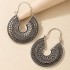 Amazon's new foreign trade bohemian style metal retro earrings with carved hollow earrings and earrings pendants