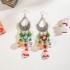 Amazon Cross border Ethnic Style Beaded Santa Claus Tassel Earrings Colorful Snowflake Beaded Christmas Earrings for Women