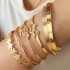 European and American Cross border Versatile Hammer Pattern Bracelet Creative Versatile Love Hollow Bracelet C-shaped Open High end Feel Bracelet for Women