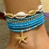 Cross border new Bohemian vacation style shell bead woven bracelet beach style starfish rice bead seven piece set