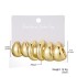 Europe and the United States cross-border new high-level gold personality exaggerated ccb earrings creative compound Fried Dough Twists earrings set 3 pairs