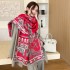 Autumn and winter new Chinese style imitation cashmere jacquard scarf for women, light luxury, high-end palace peach blossom shawl, thick and warm scarf