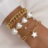 European and American cross-border jewelry temperament Baroque heart-shaped pearl bracelet hip-hop peach heart chain women's bracelet set