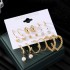 European and American cross-border popular love earrings pearl women's earrings creative French retro gold ear ring set