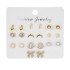 European and American Cross border Retro Love Butterfly Earring Set 9-piece Creative Serpentine Sword Mushroom Ear Buckle Wholesale