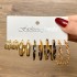 Cross border alloy heart pearl lock snake butterfly mushroom lock ear buckle creative personality card earrings 12 pieces batch