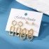 Cross border Geometric Shape Metal Women's Earring Set 4-piece Round Earnail Premium Earaccessory Wholesale