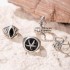 Cross border jewelry punk style geometric alloy men's ring retro personality skull snake ring set