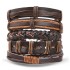 Cross border men's DIY woven suit leather bracelet, hot selling in Europe and America, skull bead punk style combination bracelet