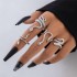 European and American foreign trade cool handsome men's snake pattern ring punk style snake animal retro exaggerated four piece set ring