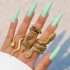 European and American foreign trade cool handsome men's snake pattern ring punk style snake animal retro exaggerated four piece set ring