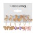 Euro American Cross border Alloy Earrings Square Geometric Earrings Set 6-piece Retro Pearl Card Earrings Earrings and Accessories