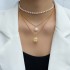 Pearl necklace, women's fashionable style, trendy OT buckle, heart pendant, collarbone chain, internet famous accessory, cool style sweater, collarbone chain