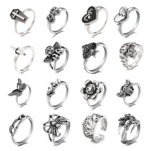 New retro cast rings from the Korean fashion industry, cross-border between Europe and America, used finger joint rings, personalized punk style rings