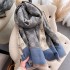 2022 Autumn/Winter New Imitation Cashmere Scarf Women's Sunflower Pattern Warm, Thick, Versatile Long Shawl Neck