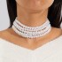 European and American fashion multi-layer imitation pearl necklace with a high-end temperament, Baroque size bead French retro collar for women