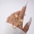 Amazon's new personalized accessory set featuring European and American fashion, cross shaped spiral geometric gold opening ring, three piece set