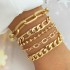 European and American cross-border retro thick chain personalized bracelet mixed and matched open bracelet bracelet, hand decoration layered style set bracelet wholesale