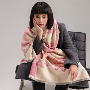 2024 New Girl's Wind Forest Series Stork, Autumn and Winter Double sided Cashmere Imitation Scarf, Winter Luxury Warm Shawl