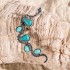 Cross border jewelry retro inlaid turquoise wrapped snake shaped earrings, ear bone clips, versatile ethnic style long ear hooks for women