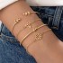 Cross border European and American retro personality exaggerated wide face bracelet set gold smooth irregular wristband bracelet multi piece set