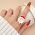 Christmas personalized cute cartoon ring Santa Claus reindeer snowman resin ring versatile accessories wholesale for women