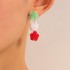 New Korean minimalist and versatile exaggerated camellia earrings with a fresh and three-dimensional white flower pearl earrings