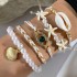 Cross border new Bohemian vacation style shell bracelet beach style starfish pearl layered bracelet set of five pieces