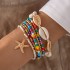 Cross border new Bohemian vacation style shell bead woven bracelet beach style starfish rice bead seven piece set