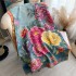 Autumn and winter new double-sided color oil painting series imitation cashmere thick warm scarf, air-conditioned room neck protection shawl for external use