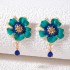 New cross-border popular jewelry with exaggerated European and American personality, multi-layer alloy drip oil flower earrings and earrings