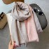 2021 autumn and winter imitation cashmere warm jacquard short beard tassel scarf women's geometric air conditioning shawl versatile scarf