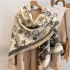 Autumn and winter new five pointed star tassel large square scarf for women, versatile, thick, cold proof, driving, travel, air conditioning blanket, small cover, quilt