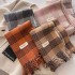 British plaid scarf for autumn and winter women, Korean style atmosphere, neck protection and warmth, 2024 new plaid couple's style