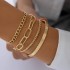 Cross border European and American retro personality exaggerated wide face bracelet set gold smooth irregular wristband bracelet multi piece set