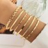 Ins European and American cross-border jewelry diamond Fried Dough Twists smooth bracelet 6-piece set irregular punk bracelet set wholesale