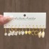 Cross border alloy heart pearl lock snake butterfly mushroom lock ear buckle creative personality card earrings 12 pieces batch