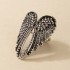 Amazon Cross border New Accessories Retro Punk Hip Hop Style Single Silver Wing Ring for Men and Women