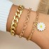 European and American cross-border retro thick chain personalized bracelet mixed and matched open bracelet bracelet, hand decoration layered style set bracelet wholesale